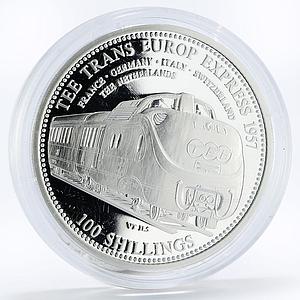 Somali 100 shillings Trains Railways Tee Trans Europe Express silver coin 2007