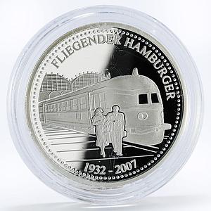 Togo 1000 francs Trains Railways Fliegende Hamburger Locomotive silver coin 2007