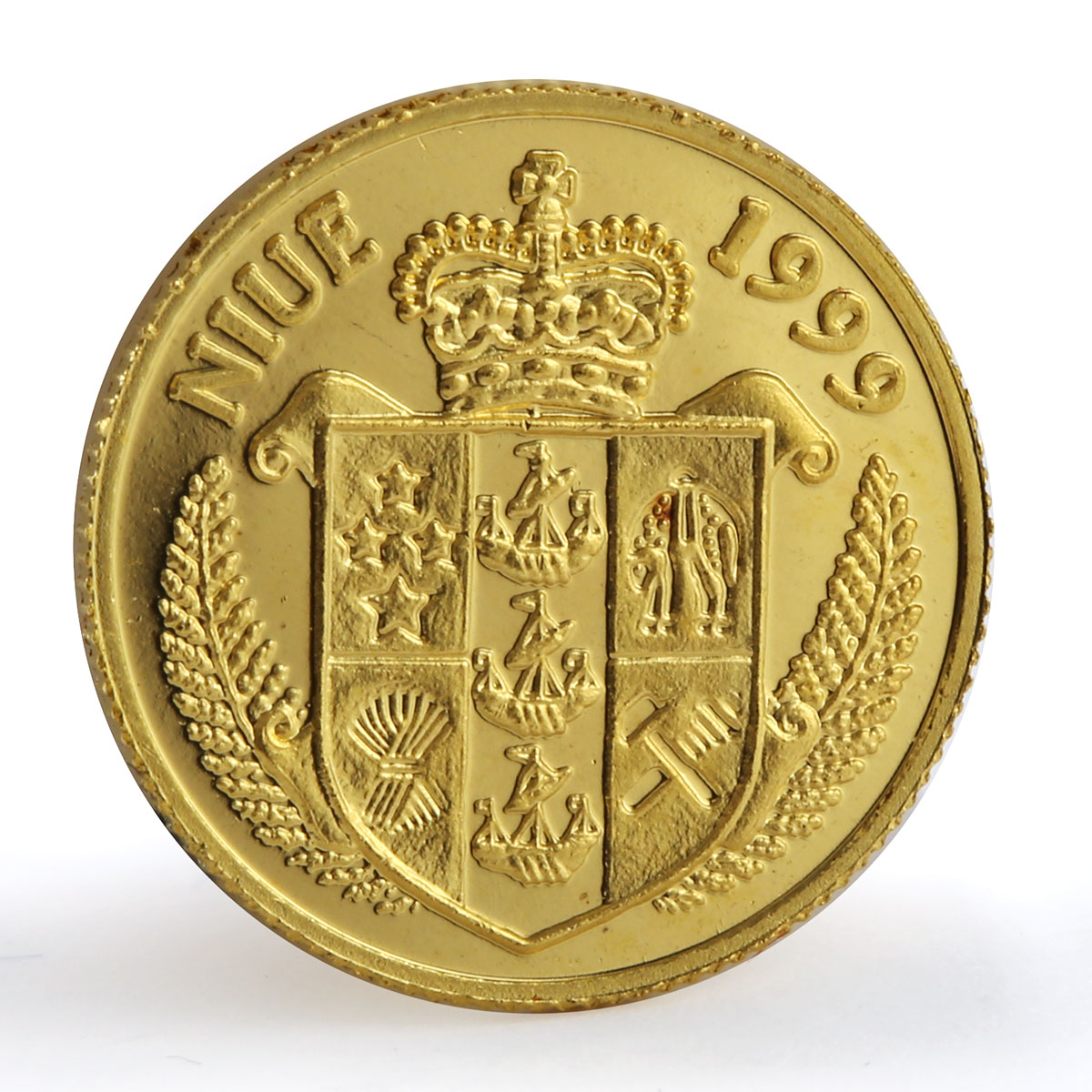 Niue 10 dollars Entering New Century Better World Sprout in palms gold coin 1999