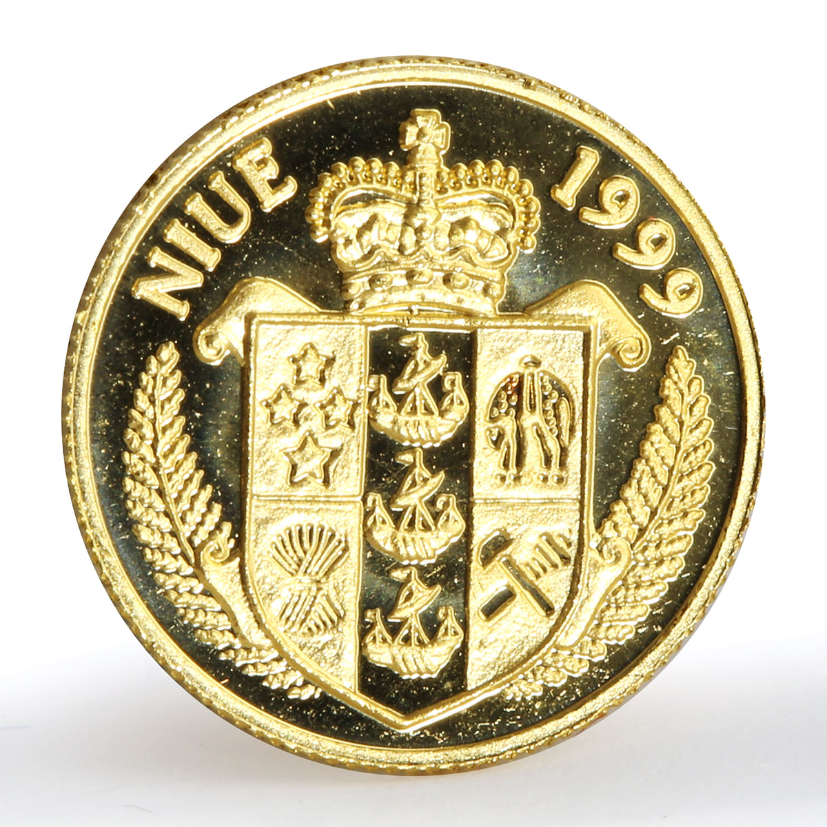 Niue 10 dollars Entering New Century Better World Sprout in palms gold coin 1999