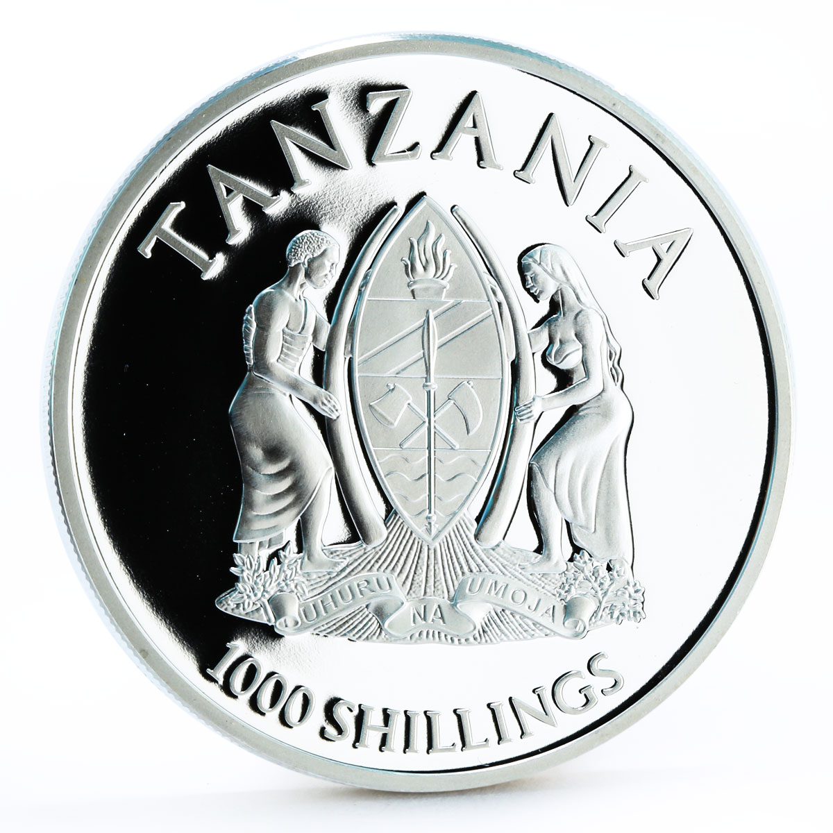 Tanzania 1000 shillings Canonization of Popes gilded proof silver coin 2014