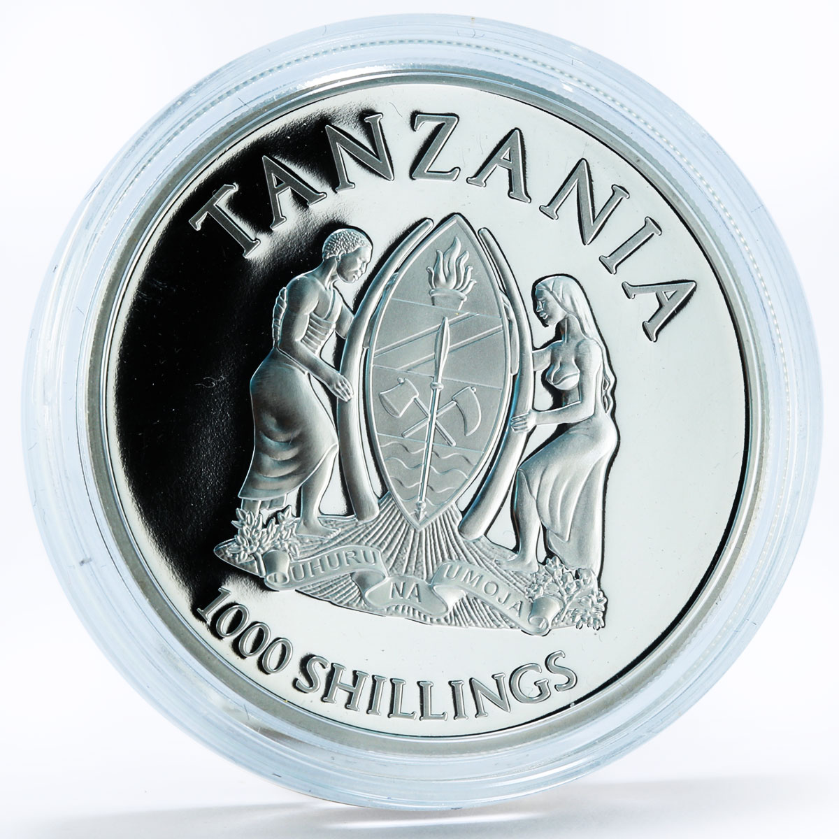 Tanzania 1000 shillings Canonization of Popes gilded proof silver coin 2014