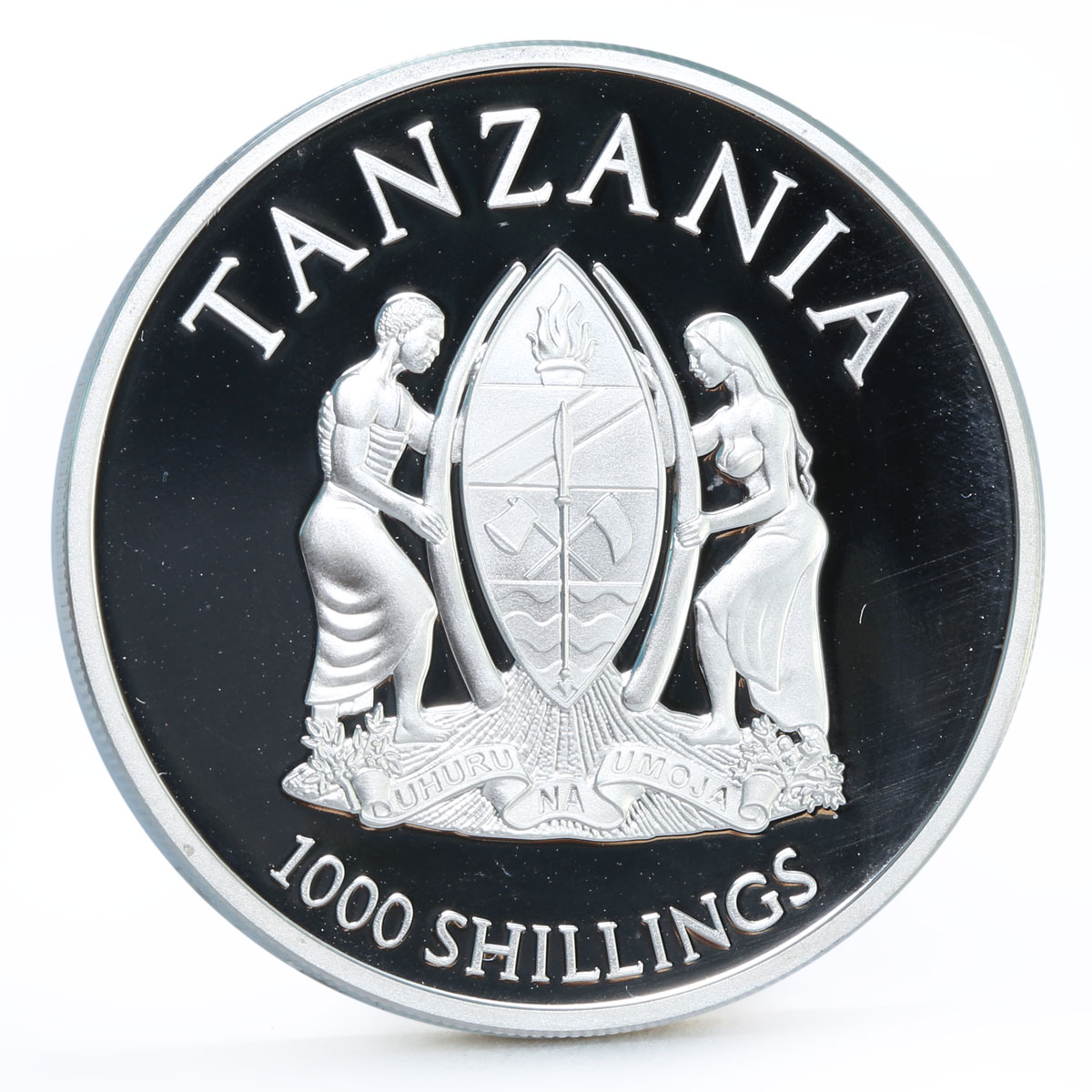 Tanzania 1000 shillings Canonization of Popes gilded proof silver coin 2014