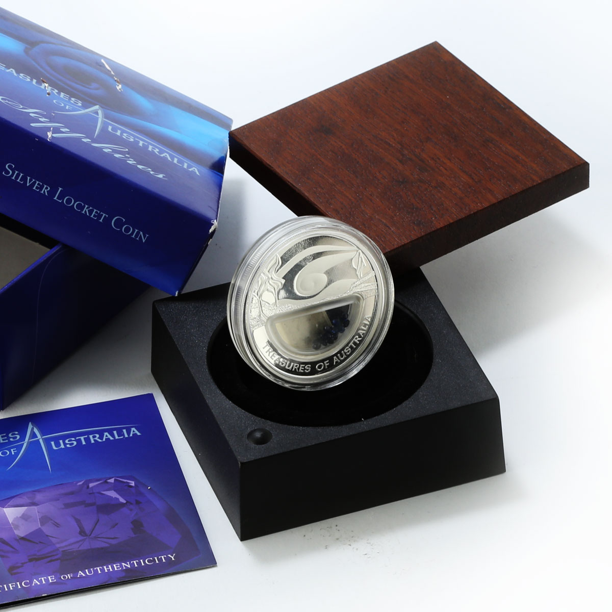 Australia 1 dollar Australian Treasures Sapphires proof silver coin 2007