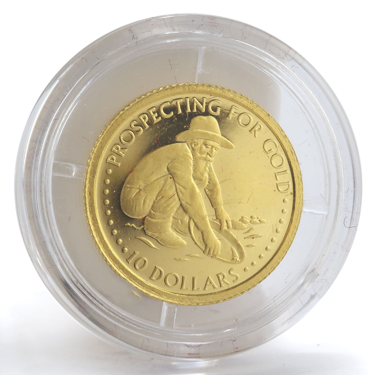 Solomon island 10 dollars Prospecting for gold Prospector gold coin 2005