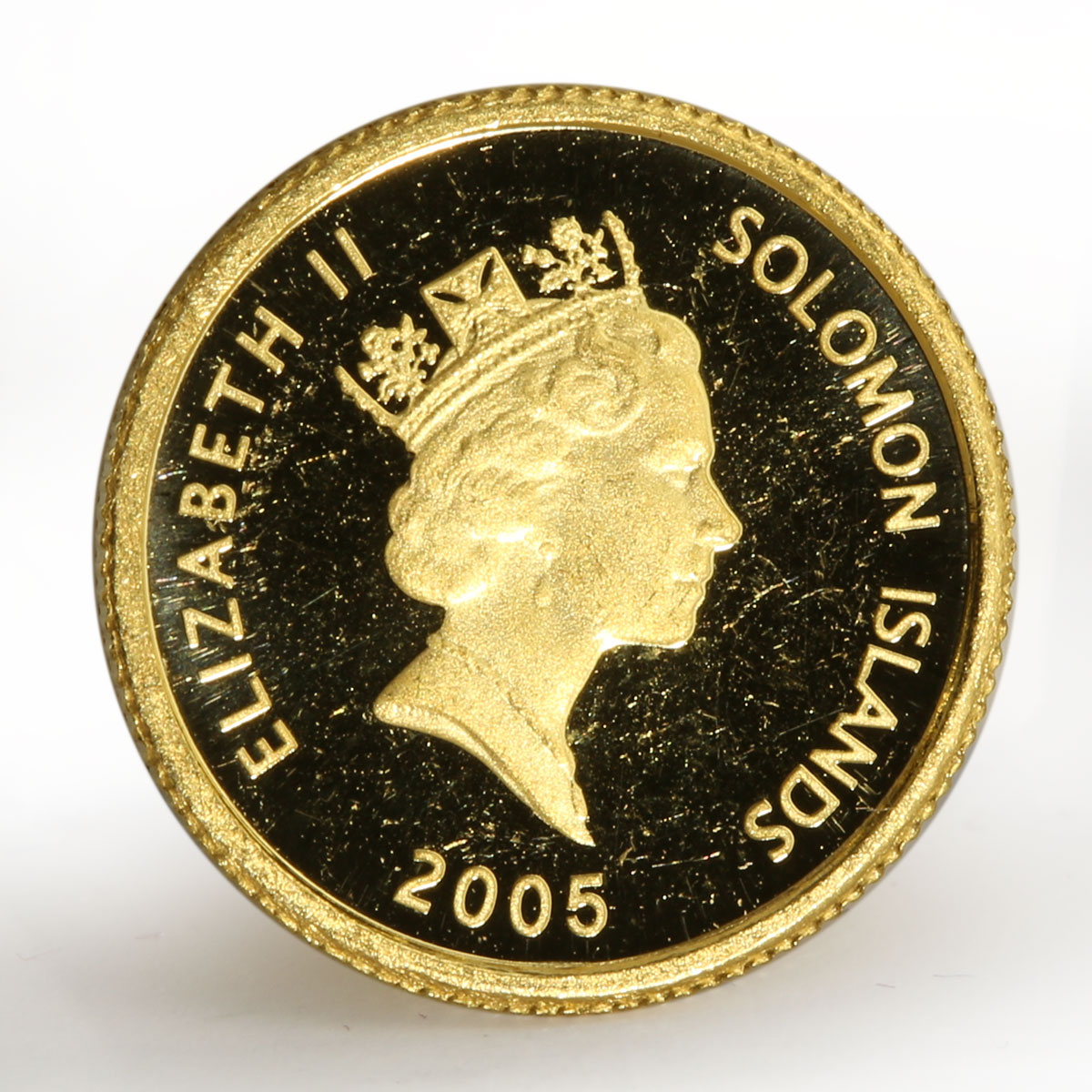 Solomon island 10 dollars Prospecting for gold Prospector gold coin 2005