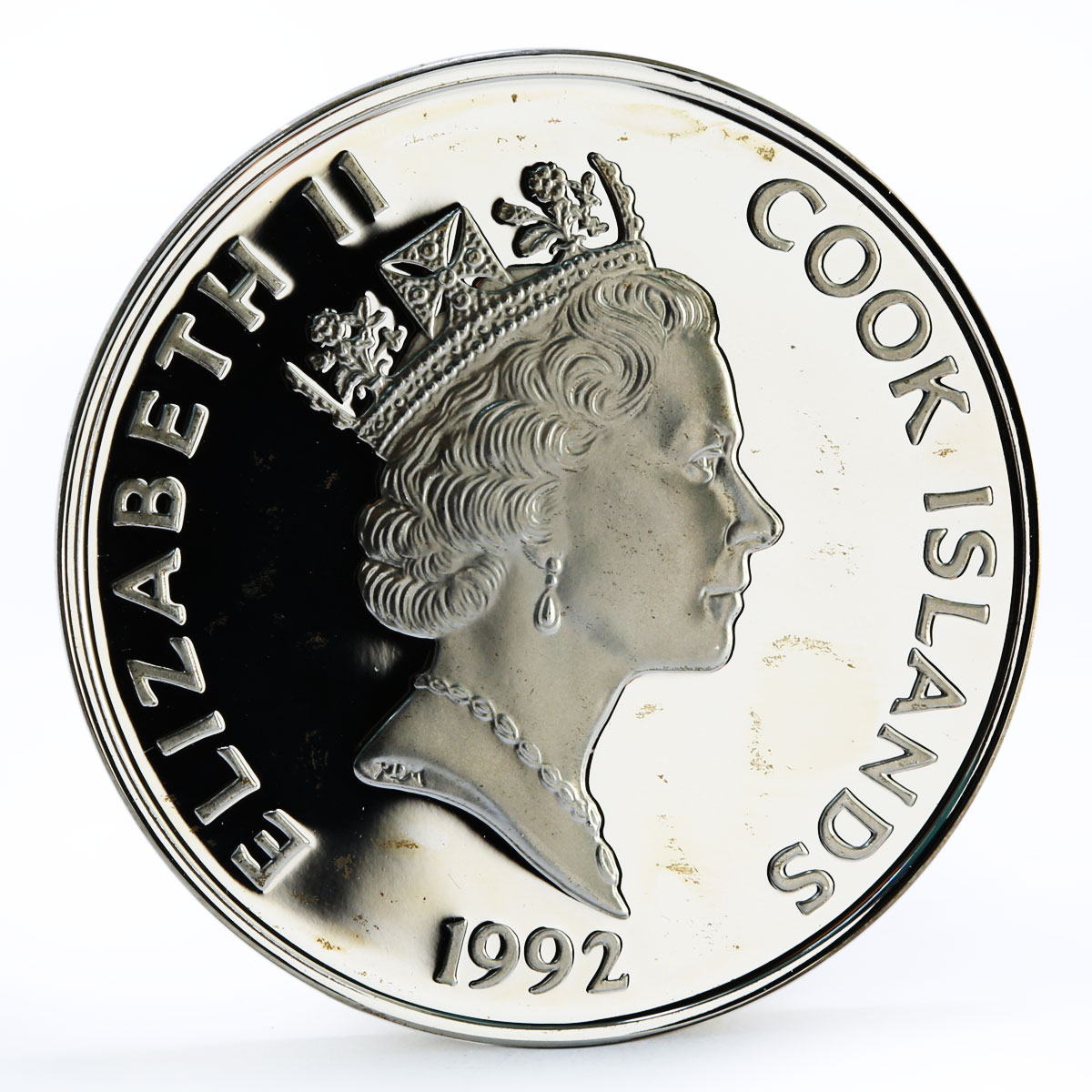 Cook Islands 50 dollars Explorer Giovanni da Verrazano Ship silver coin 1992