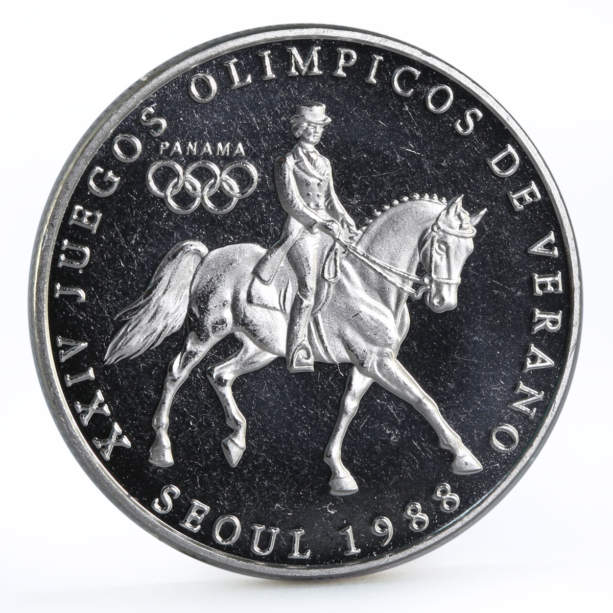 Panama 1 balboa Seoul Olympic Summer Games series Equestrian CuNi coin 1988