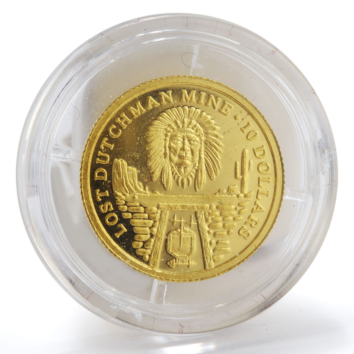 Cook Island 10 dollars Lost Dutchman Gold Mine Indian Desert gold coin 2006