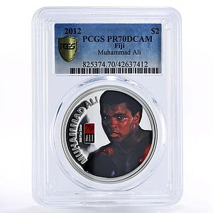 Fiji 2 dollars Champion of World Boxer Muhammad Ali PR70 PCGS silver coin 2012