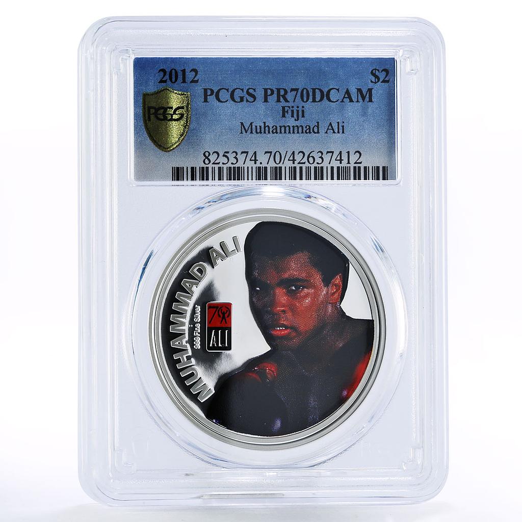 Fiji 2 dollars Champion of World Boxer Muhammad Ali PR70 PCGS silver coin 2012