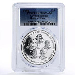 Cayman Islands 25 dollars House of Hanover PR68 PCGS silver coin 1980