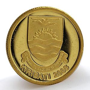 Kiribati 10 dollars Christmas Island Shield Angel gold coin 2005