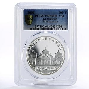 Kazakhstan 100 tenge Baiturrahman Mosque Islam PR69 PCGS proof silver coin 2006