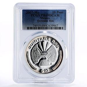 Mexico 10 pesos Quintana Roo State Maya  Culture PR69 PCGS silver coin 2007