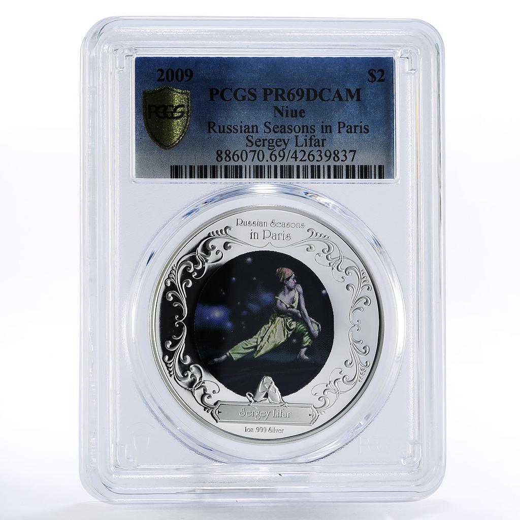 Niue 2 dollars Ukrainian Ballet Dancer Sergei Lifar PR69 PCGS silver coin 2009