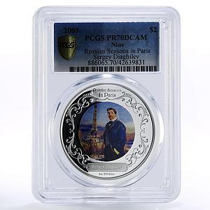 Niue 2 dollars Russian Seasons Sergei Diaghilev PR70 PCGS silver coin 2009