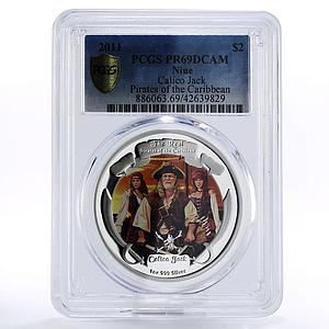 Niue 2 dollars Caribbean Pirates Calico Jack PR69 PCGS silver coin 2011