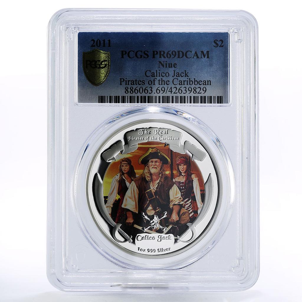 Niue 2 dollars Caribbean Pirates Calico Jack PR69 PCGS silver coin 2011