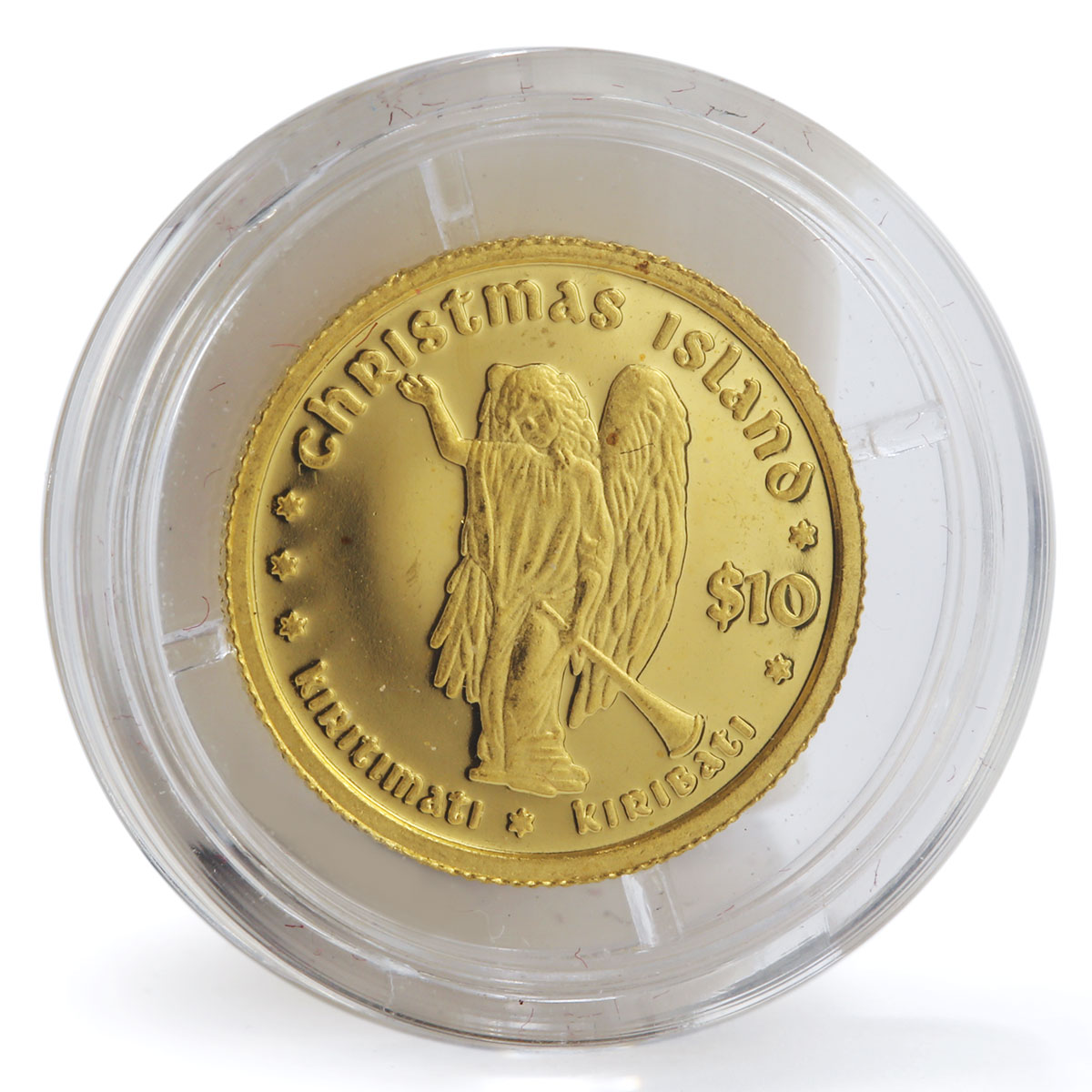 Kiribati 10 dollars Christmas Island Shield Angel gold coin 2005