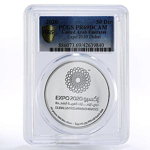 United Arab Emirates 50 dirhams EXPO 2020 Conference PR69 PCGS silver coin 2020