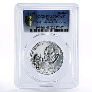 Panama 1 balboa Martin Luther King Freedom Church PR69 PCGS silver coin 1988