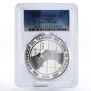 Panama 10 balboas Panama Canal Treaty PR69 PCGS silver coin 1978