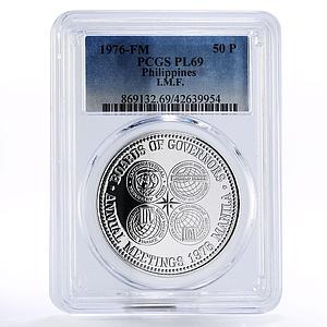 Philippines 50 piso International Meetings PL69 PCGS proof silver coin 1976