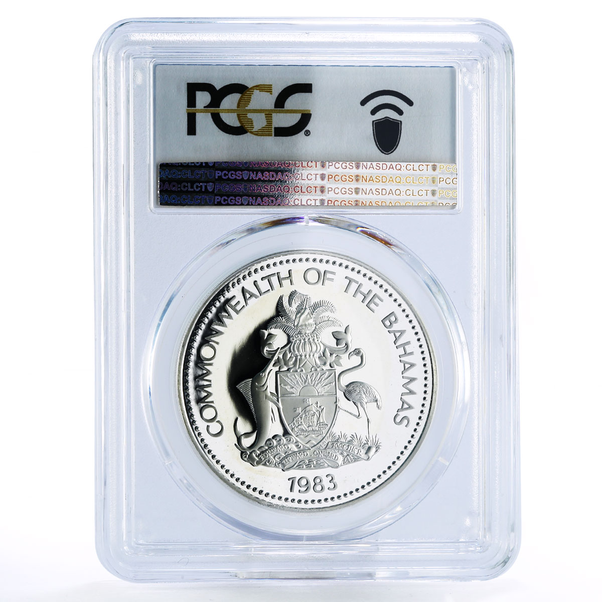 Bahamas 10 dollars Coronation Jubilee Royal Symbols PR68 PCGS silver coin 1983