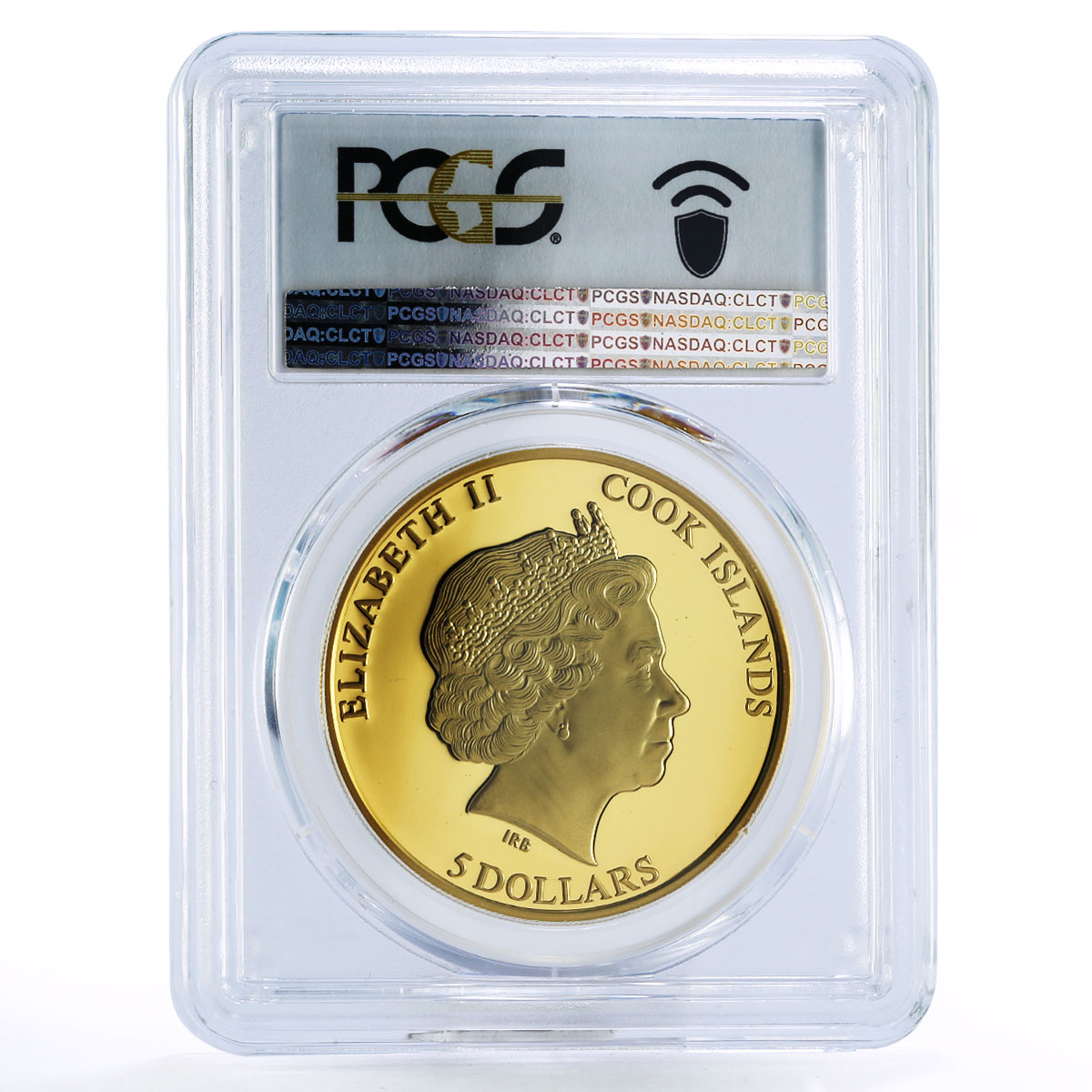 Cook Islands 5 dollars Shades of Nature Bee PR69 PCGS gilded silver coin 2014