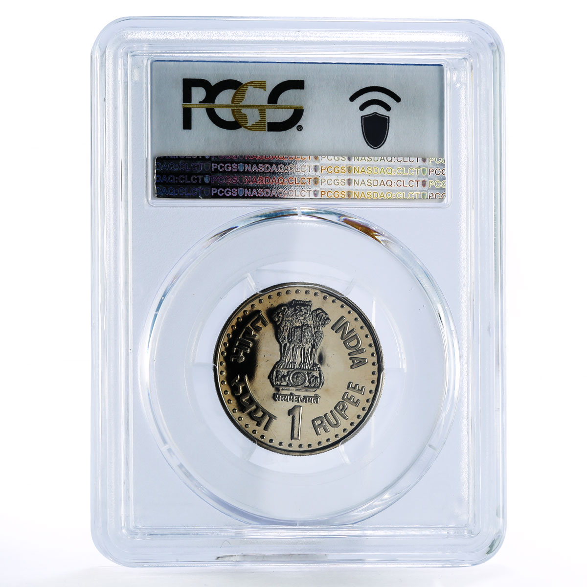 India 1 rupee 50th Anniversary of Quit Movement MS65 PCGS CuNi coin 1992