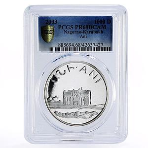 Nagorno-Karabakh 1000 dram Ani Monastery Church PR68 PCGS silver coin 2003