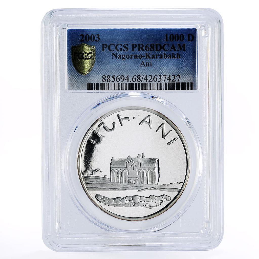 Nagorno-Karabakh 1000 dram Ani Monastery Church PR68 PCGS silver coin 2003