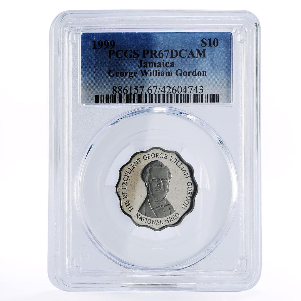 Jamaica 10 dollars George William Gordon PR67 PCGS nickel coin 1999