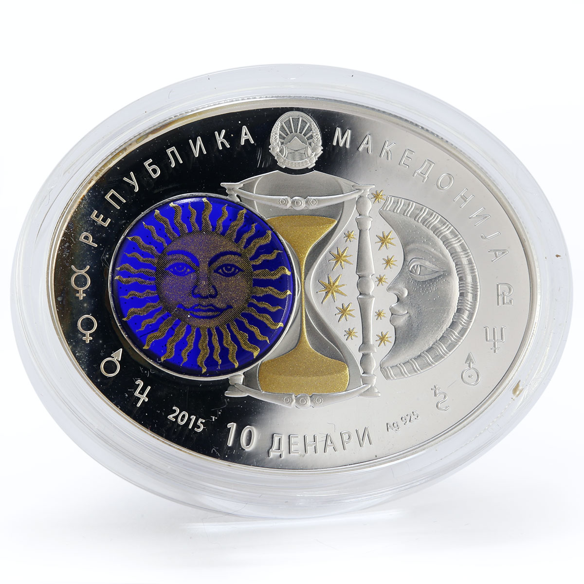 Macedonia 10 denari Zodiac Signs series Taurus 3D silver coin 2015