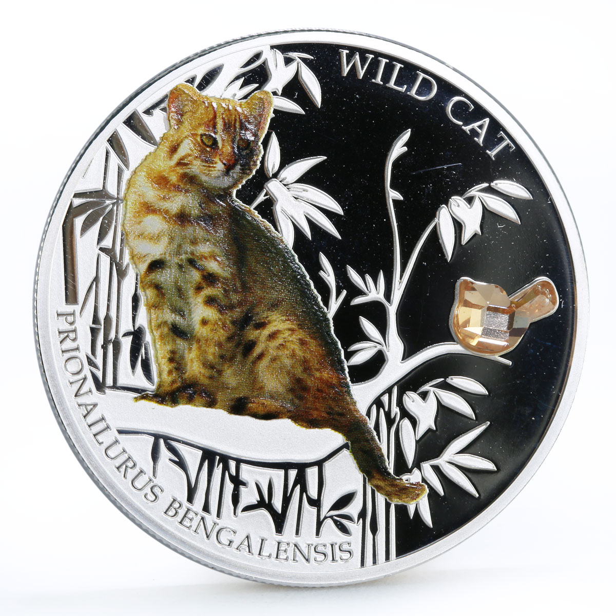 Fiji 2 dollars Small Cats series Wild Leopard Cat Pet colored silver coin 2013