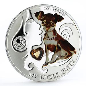 Fiji 2 dollars My Little Puppy Toy Terrier Dog colored silver coin 2013