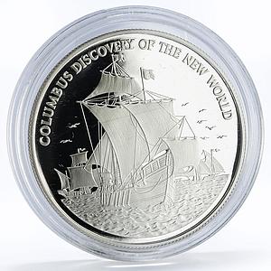 Jamaica 10 dollars Discovering of the New World Columbus Ship silver coin 1989