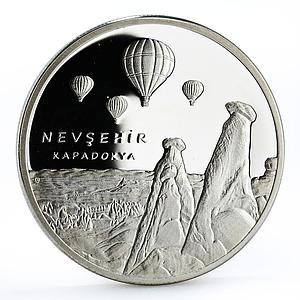 Turkey 20 lira Ankara Parliament Cappadocia Air Balloons proof silver coin 2015