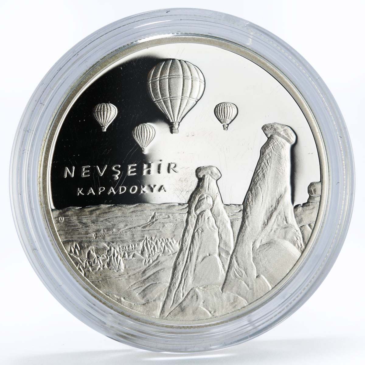 Turkey 20 lira Ankara Parliament Cappadocia Air Balloons proof silver coin 2015