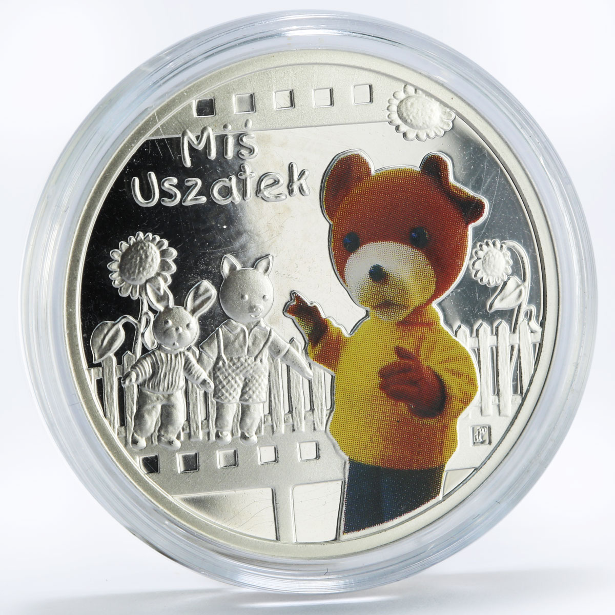 Niue 1 dollar Cartoon Characters Mis Uszatek colored proof silver coin 2010