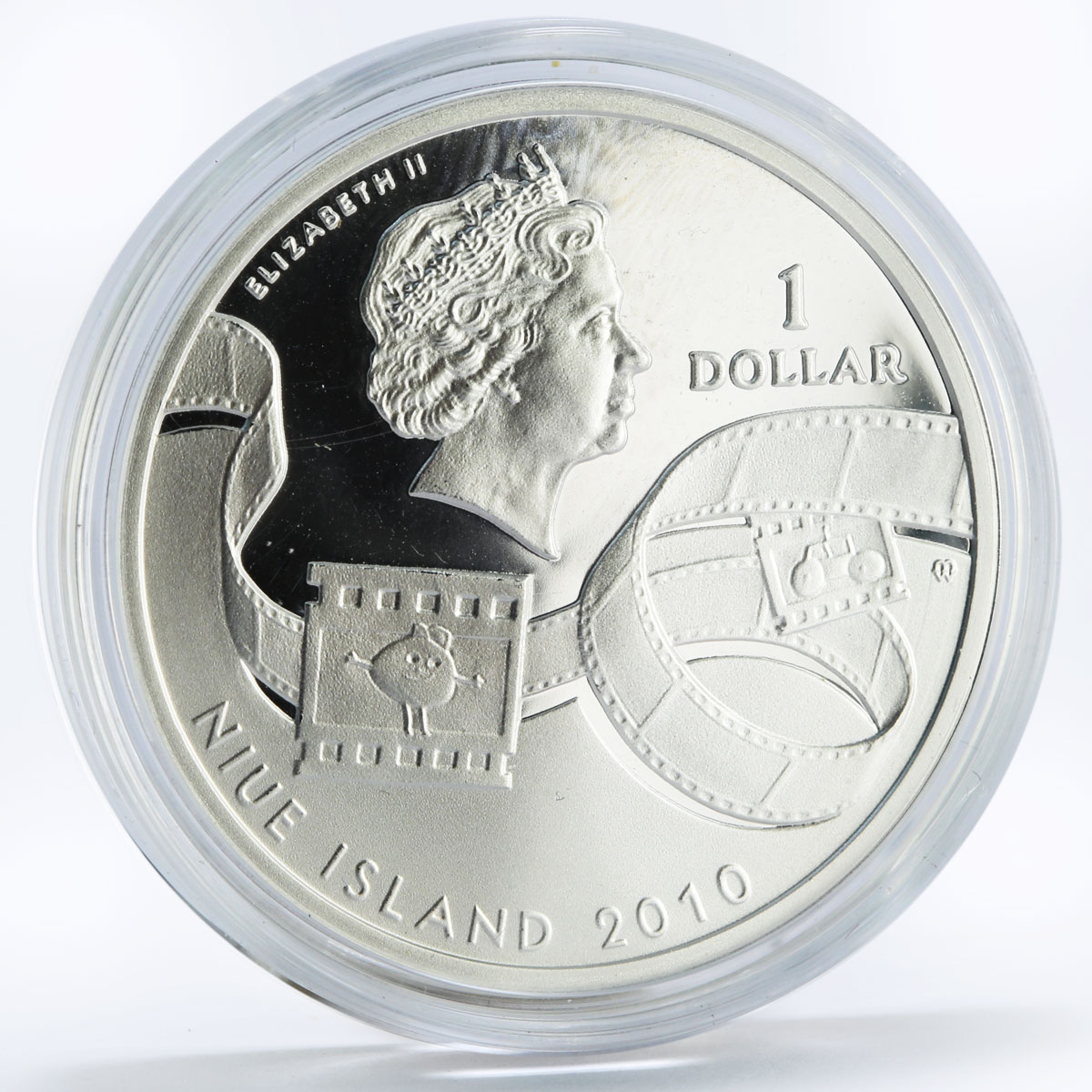 Niue 1 dollar Cartoon Characters Mis Uszatek colored proof silver coin 2010