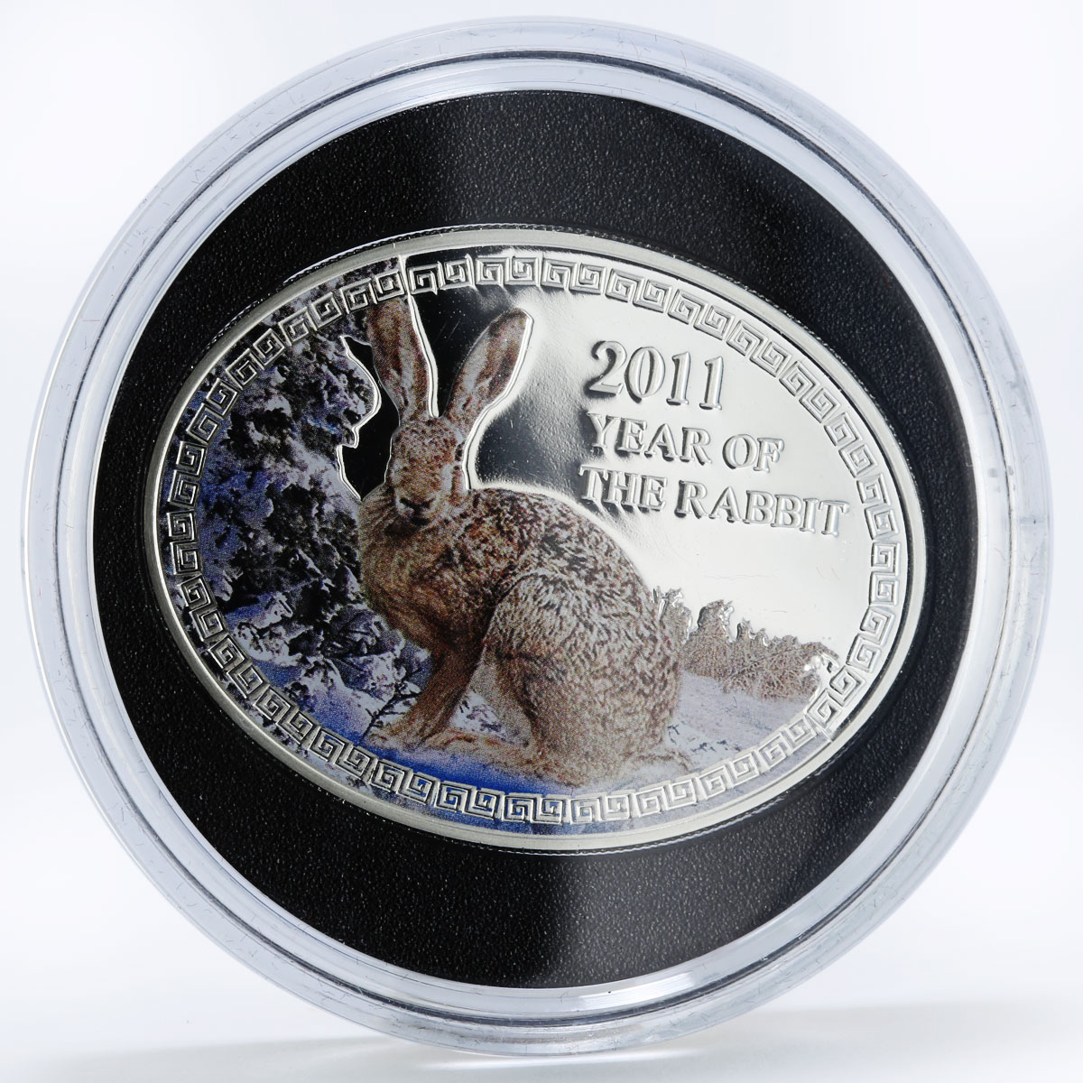 Niue 1 dollar Year of the Rabbit colored silver coin 2011