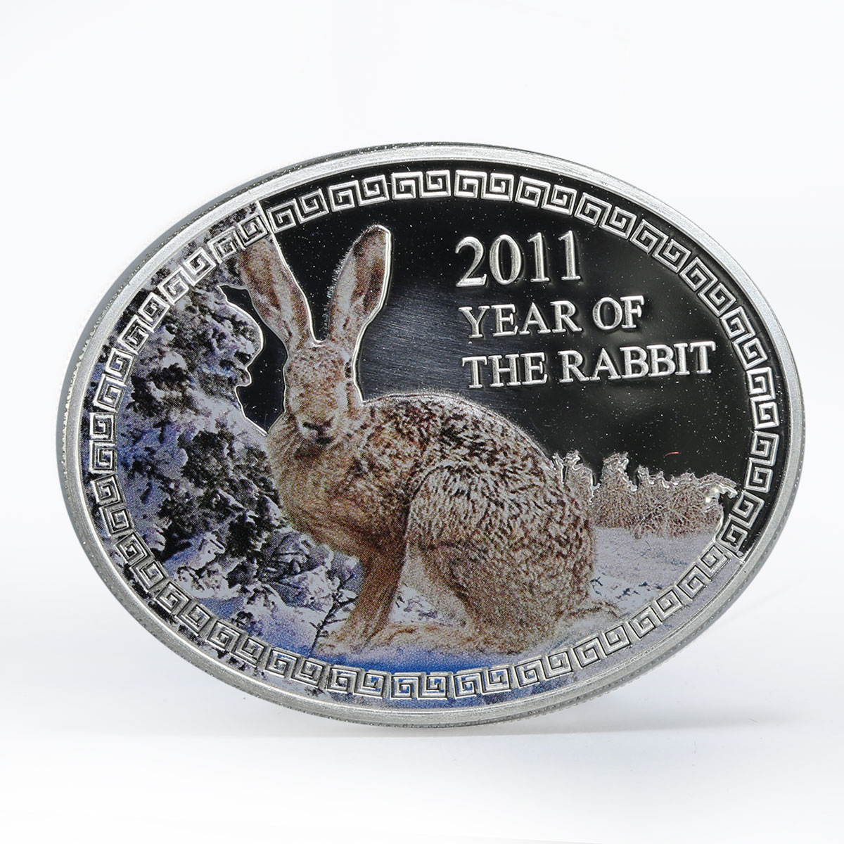 Niue 1 dollar Year of the Rabbit colored silver coin 2011