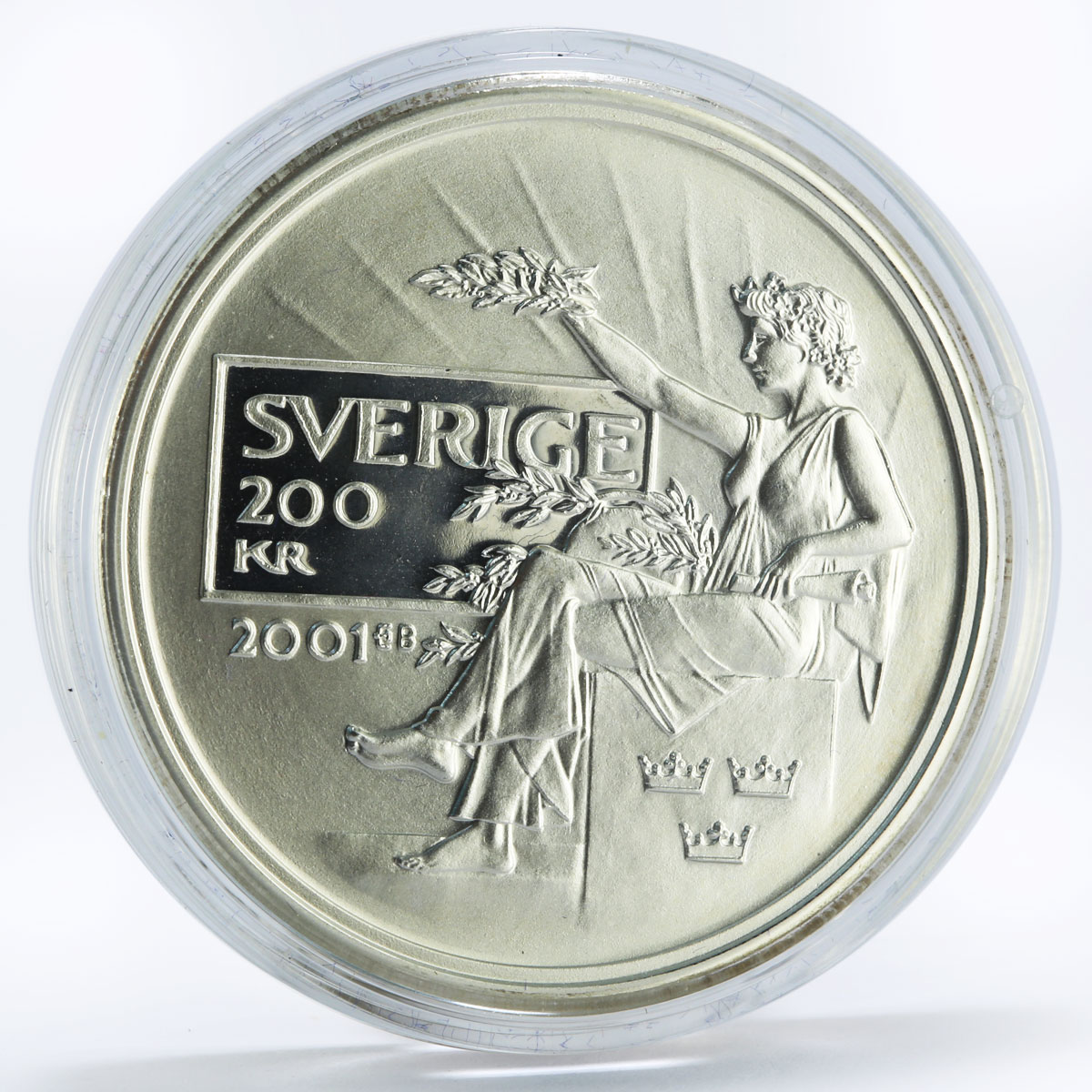 Sweden 200 kronor 100th Anniversary of the Nobel Prize proof silver coin 2001