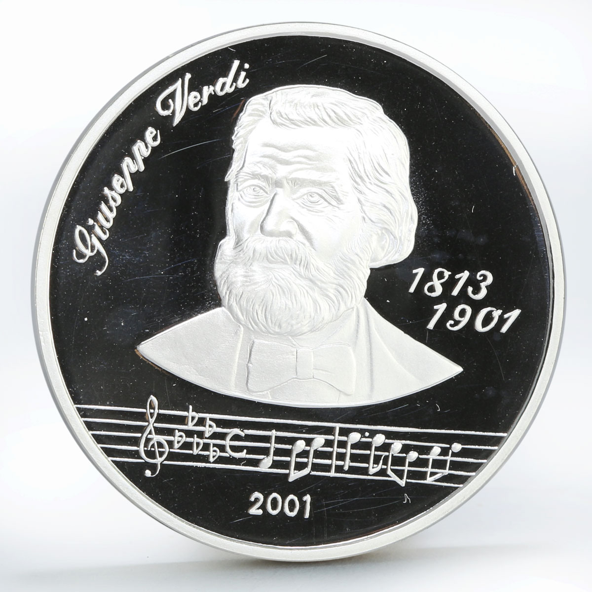 Afghanistan 500 afghanis 100th Anniversary Death Giuseppe Verdi silver coin 2001