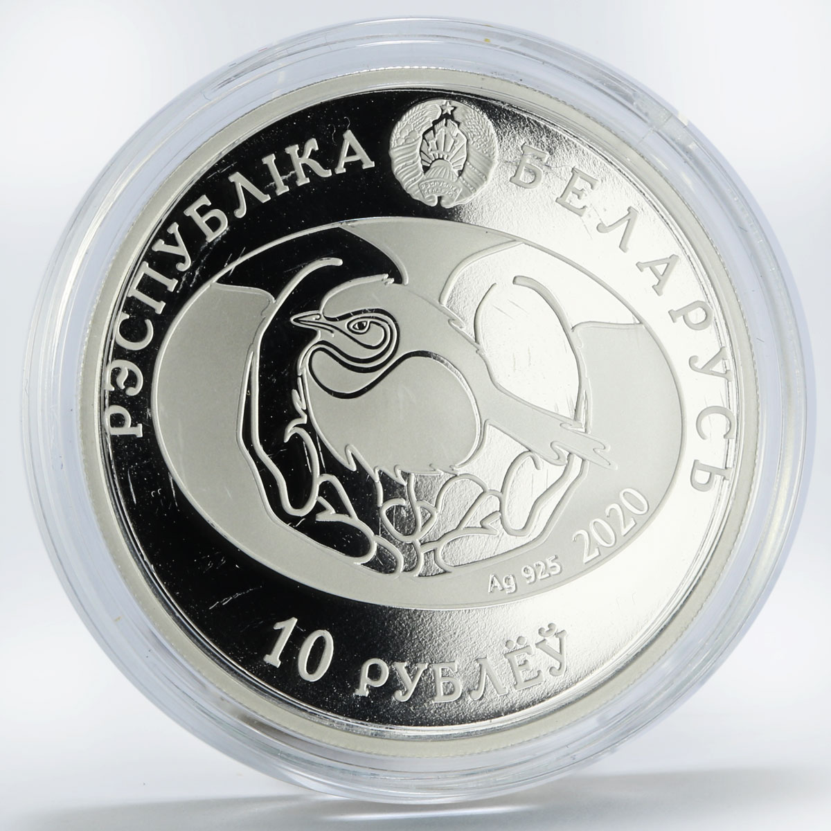 Belarus 10 rubles Environment Protection Western Capercaillie silver coin 2020