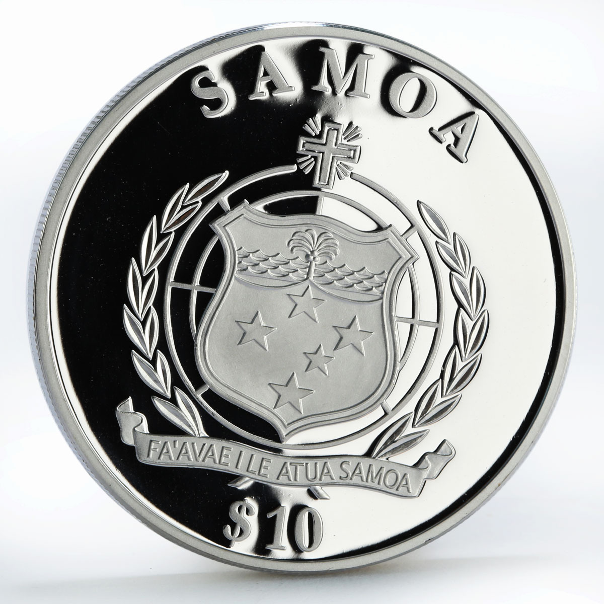 Samoa 10 dollars Birthday of Charles Darwin Ship Beagle proof silver coin 2009