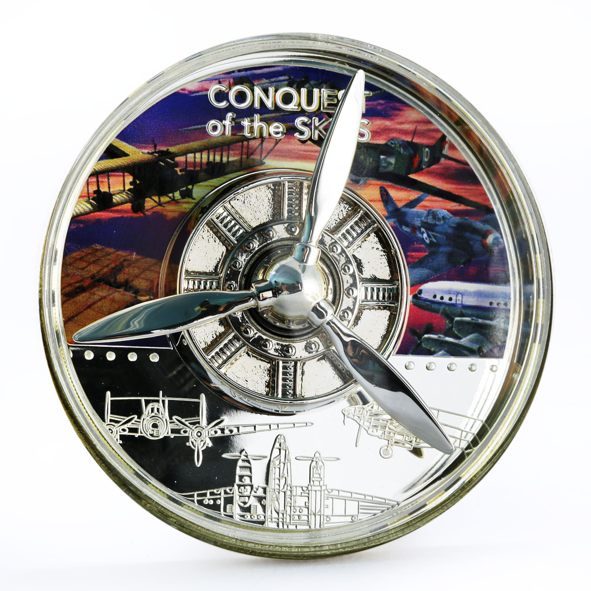 Tanzania set of 2 coins The Conquest of the Skies colored silver coins 2019