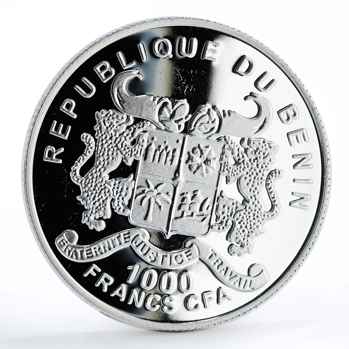 Benin 1000 francs Football World Cup in Brazil State Flags silver coin 2012